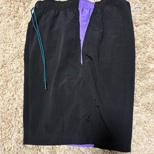Vintage Nike Aqua Gear Purple and Black Swim Trunks, size small, EUC
